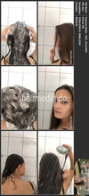 Laden Sie das Bild in den Galerie-Viewer, 1156 01 VanessaT self shower shampoo and blow dry long hair at home