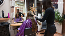 Cargar imagen en el visor de la galería, 1222 YasminN by Alessia drycut long hair in pvc cape