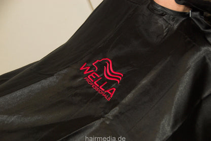 a0044 WELLA HAARSCHNEIDE FRISIER UMHANG cutting cape schwarz NEU