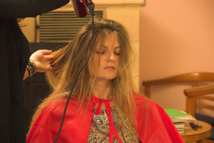 a0068 hairdressing combout cape HOYER red