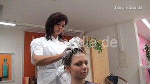 350 AnjaH 1 by Talya upright manner salon hair wash in white apron