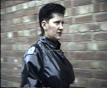 将图片加载到图库查看器，0053 UK old fashion laquer coat 1980 scene shampoo forward cut and blow in vinyl coat
