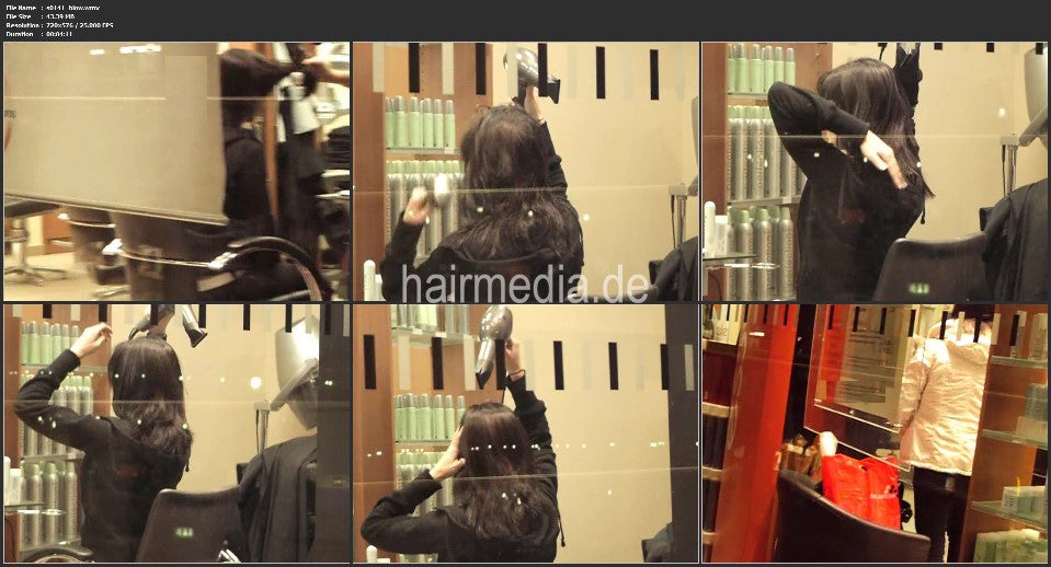 b003 lockdown video s0141:  Barberette self dry blow job in closed salon