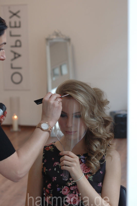 1032 Josephine shampoo blowout and style in faceshield
