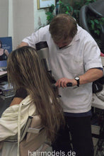 Load image into Gallery viewer, 653 AlisaF in Kimono blowdry by old barber in barberapron