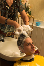 Cargar imagen en el visor de la galería, 271 1 Kevin long hair guy backward salon hair wash shampoo by fresh shampooed AnjaS
