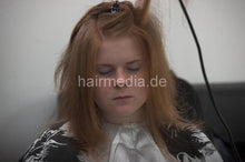 Load image into Gallery viewer, 895 ClaudiaV backward hair wash and trim on redhead by Hobbybarber