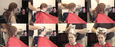 142 ClaudiaV upright shampooing by barber in Berlin salon redhead