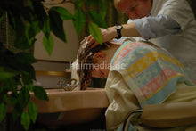 Laden Sie das Bild in den Galerie-Viewer, 726 Candy redhead in kimono old barber forward wash shampoo