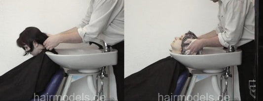 142 Sabrina 10 min backward shampooing by barber in salon