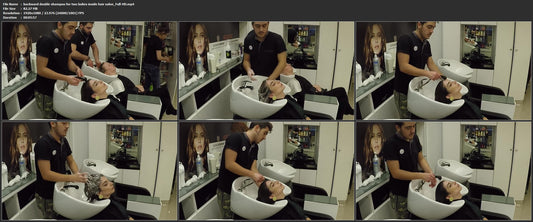 1062 backward double shampoo for two ladies inside hair salon