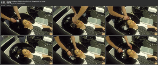 1062 backward shampooing for a blond sexy model before having a haircut
