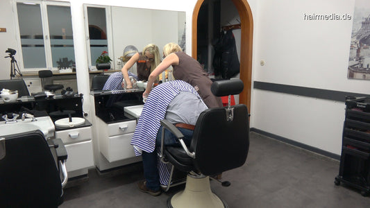 2004 by RebekkaA, Tagesschnitt male customer daily haircut vintage barbershop