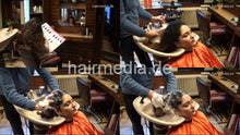 Load image into Gallery viewer, 8098 Benafsha backward shampoo thick long hair by ASMR barber in neckstrip