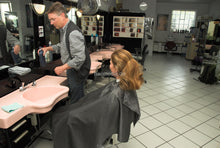 Load image into Gallery viewer, 6138 NicoleSF 1 strong forward wash business woman by mature barber in vintage salon