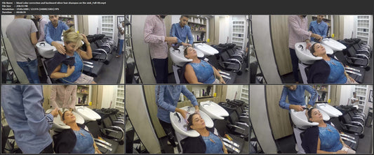 1062 blond color correction and backward silver hair shampoo on the sink