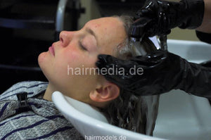 787 Anja teen first perm Part 3 backward wash shampoo fresh permed hair