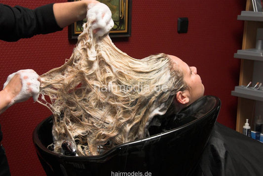 479 MarinaH 2 teen long hair shampoo, salon backward, thick blonde long hair