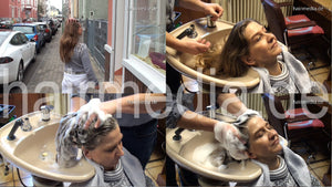 8098 Claudia 1 backward salon hair wash by barber