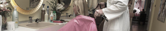 185 Barberette Valora give and get a shampoo and blow and cape show Wickelkittel