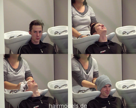 264 dilm2 young men full hair backward wash