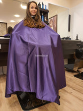 Carica l&#39;immagine nel visualizzatore di Gallery, AS large and very heavy nylon cape double velcro closure purple shiny e0117