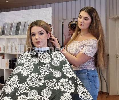 Inge TV unique very large nylon cape tieclosure black and white e0122