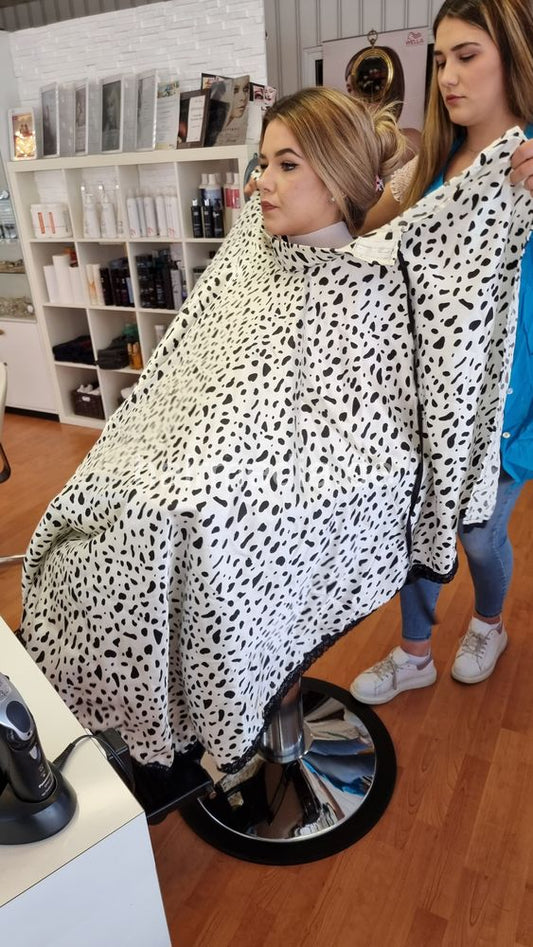 Inge TV unique very large nylon cape security closure large collar leopard e0126