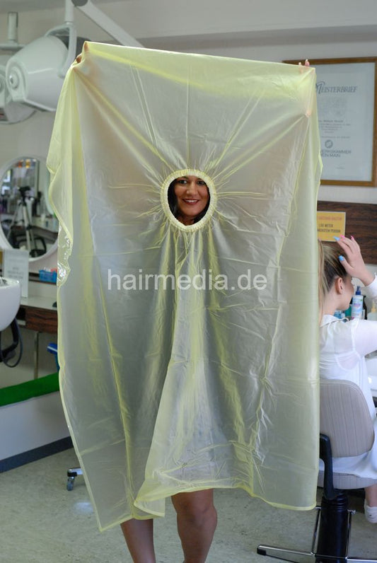 Inge TV unique large slip through shiny latex heavy no closure saloncape e0132