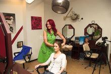 将图片加载到图库查看器，199 14 EllenS backward salon shampooing by redhead in Nylonkittel