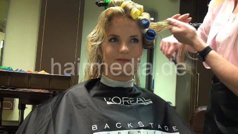 4011 SarahS 4 set fresh bleached hair and hood dryer