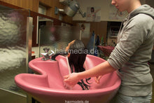 Load image into Gallery viewer, 6047 Barberette Stella rinse in old fashion salon double bowl pink
