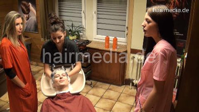 360 TatjanaR by KristinaB and LauraL backward shampoo salon hairwash in pink apron