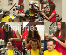 Laden Sie das Bild in den Galerie-Viewer, 287 5 barber by Franziska backward salon hair wash shampoing in apron