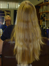 Cargar imagen en el visor de la galería, 607 long blond hair by young barber shampooing and wet set