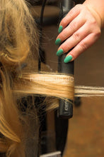 Load image into Gallery viewer, 1020 2 Ernita blow dry bleached hair by bavarian dressed barberette green nails