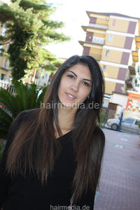 b021 Italy Manuela 2 blow out hairdry by barber long hair
