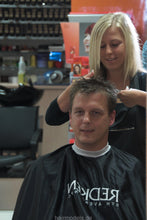 Load image into Gallery viewer, 172 JasminF wash and blow male client by hairdresser student