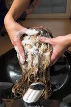 将图片加载到图库查看器，6039 AnetteV shampooing blackshampoobowl salon hairwash