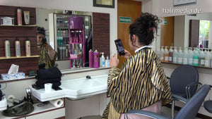 1045 Melisa self caping session barberette in vintage barbershop