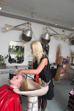 Load image into Gallery viewer, 178 LenaF by Larissa backward salon hair shampoing in black apron