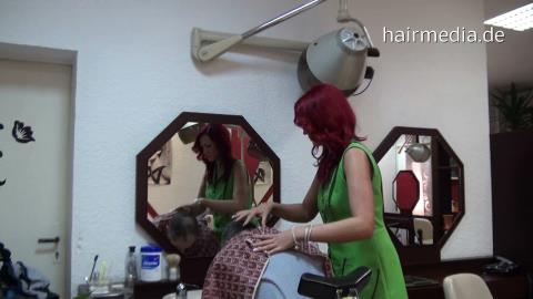 285 male client by NadjaZ forward wash salon shampoo in green apron by redhead