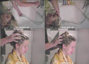 9106 NadineG, backward shampoo and upright by barber, 5 min video for download
