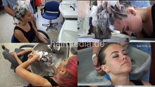 将图片加载到图库查看器，8155 Luisa 2 upright hairwash asmr pampering by old barber Kia controlled, forward rinse