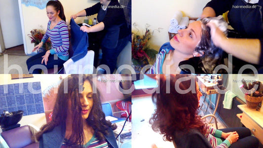 1024 Sabine backward shampoo and blow 40 min video for download