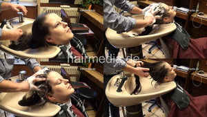 8152 JessicaW backward salon shampooing hair wash by barber