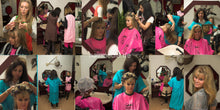 Load image into Gallery viewer, 199 7 Vanessa wet set rollerset in pink PVC cape heavy metal rollers Borstenwickler
