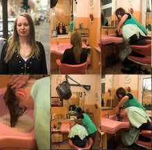Carica l&#39;immagine nel visualizzatore di Gallery, 7011 s0628 1 firm forward hair wash salon shampooing pink bowl