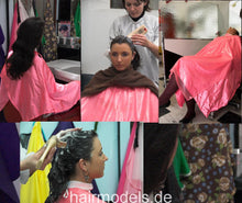 Load image into Gallery viewer, 515 AnjaS upright shampooing by LauraB in shiny pvc vinyl shampoocape
