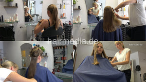 6191 25 AlinaK teen long blonde thick hair dry haircut in Berlin salon